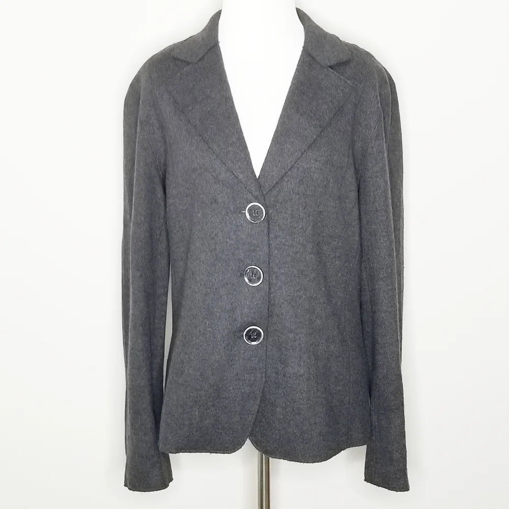Lafayette 148 Gray Wool Blazer Jacket 12